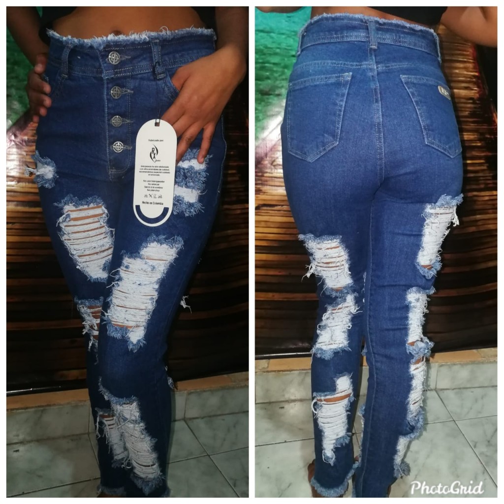 Jean dama cuatro botones