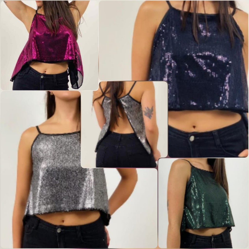 Blusa dama metálizada