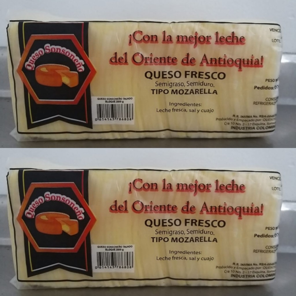 Queso mozzarella tajado × 2000gr
