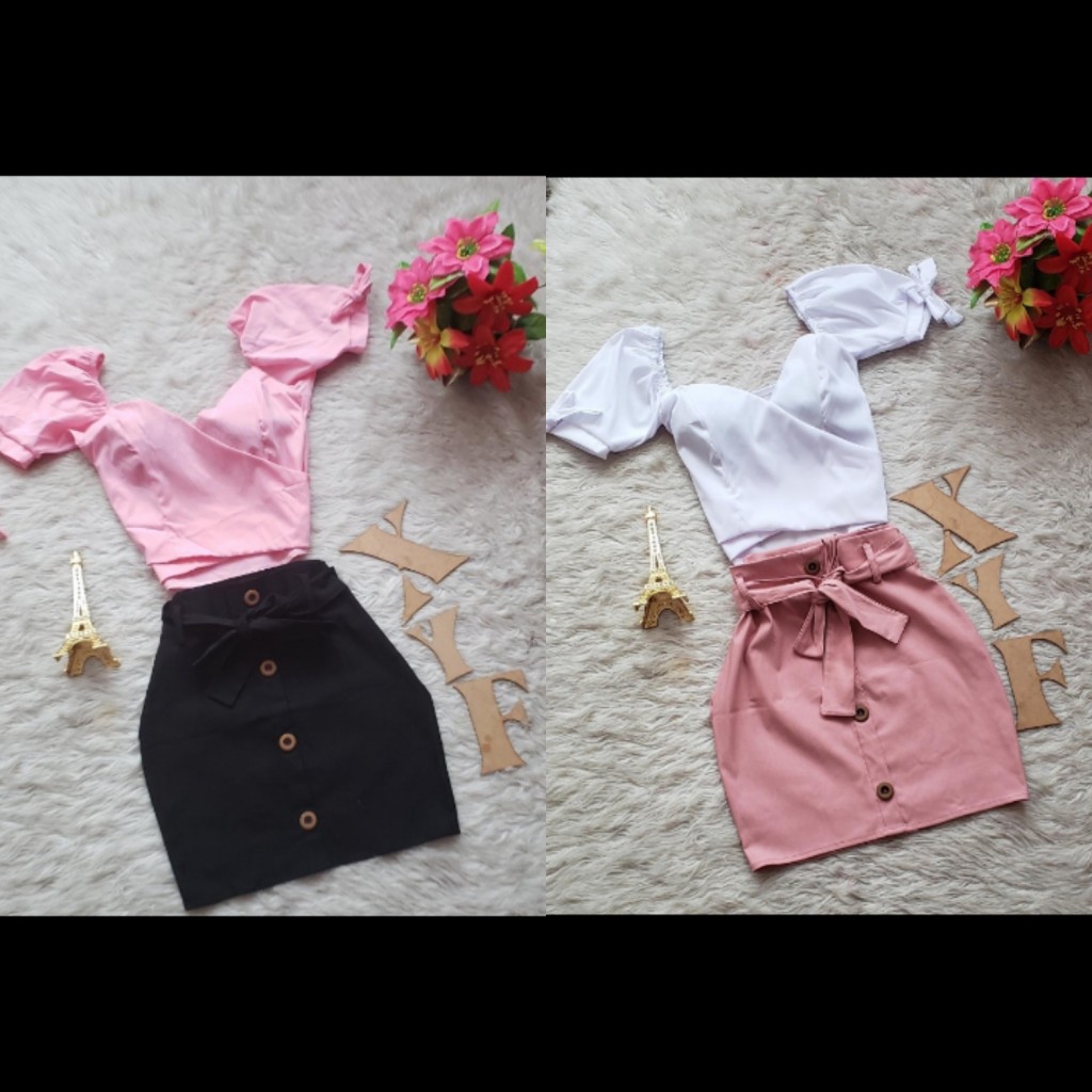 Conjunto blusa y falda dama