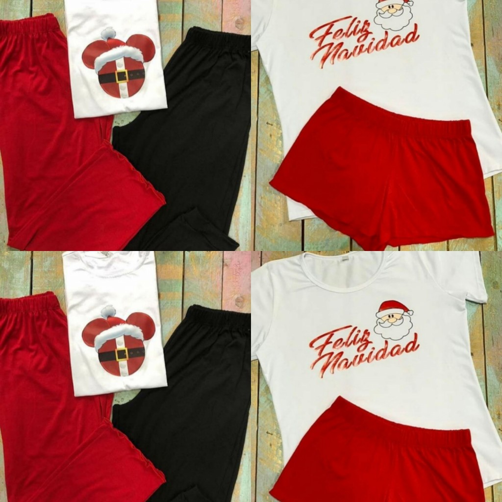 Pijama navideña en shorts o pantalón