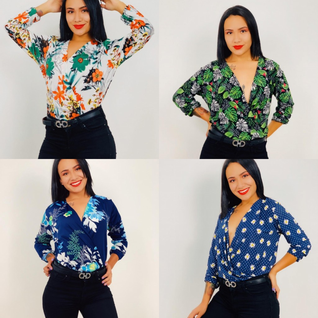 Blusa body dama manga larga