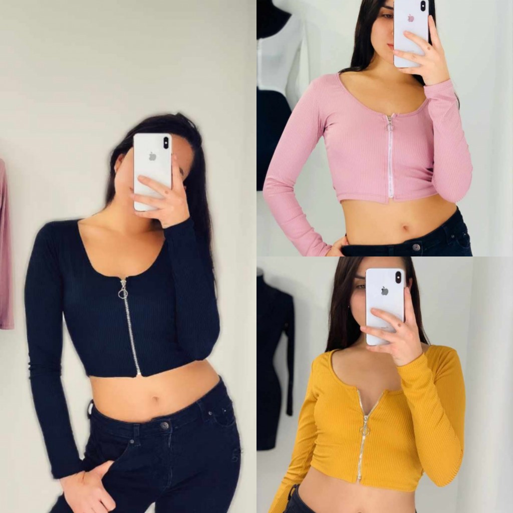 Blusa dama crop top