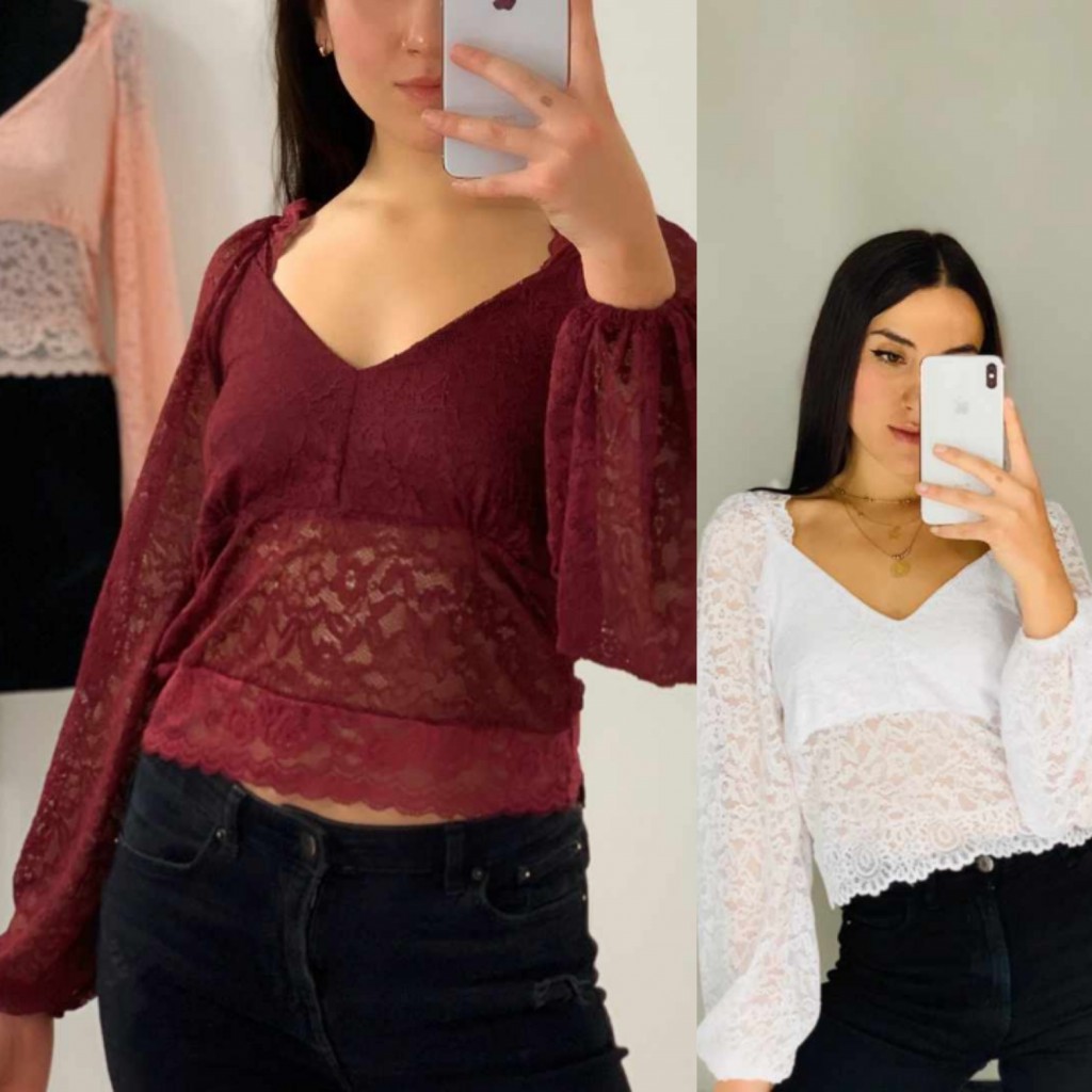 Blusa dama encaje