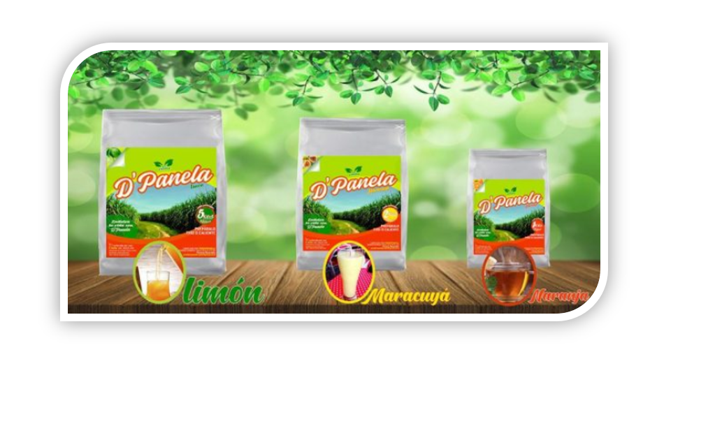 DERIVADOS DE PANELA SABORES NATURALES LIMÓN, NARANJA, MARACUYA, SIROPE, CANELA