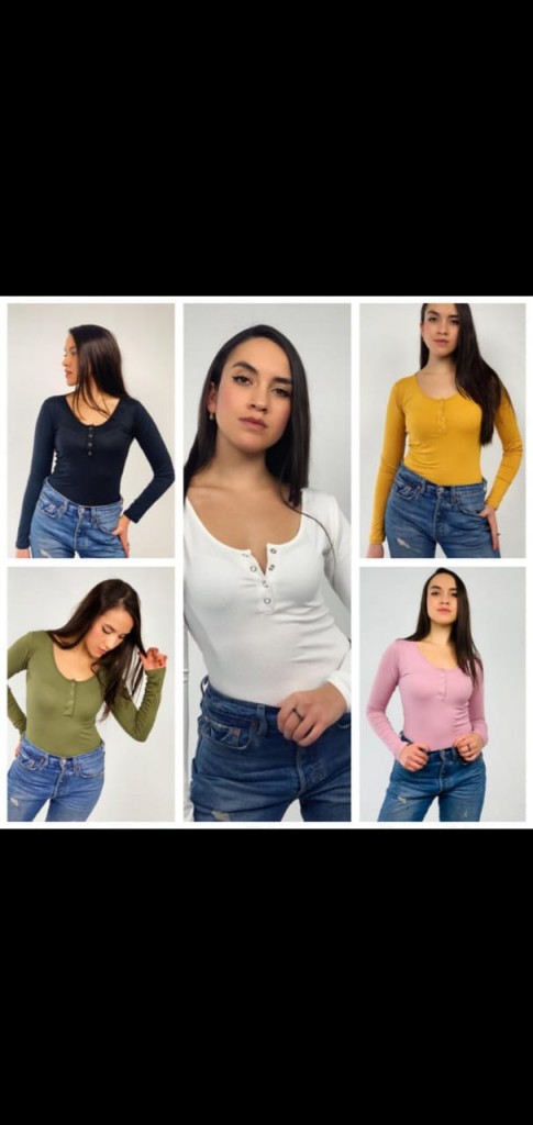 Blusa body manga larga