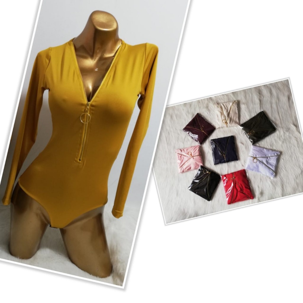 Blusa body manga larga dama