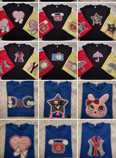 Camisetas dama con apliques