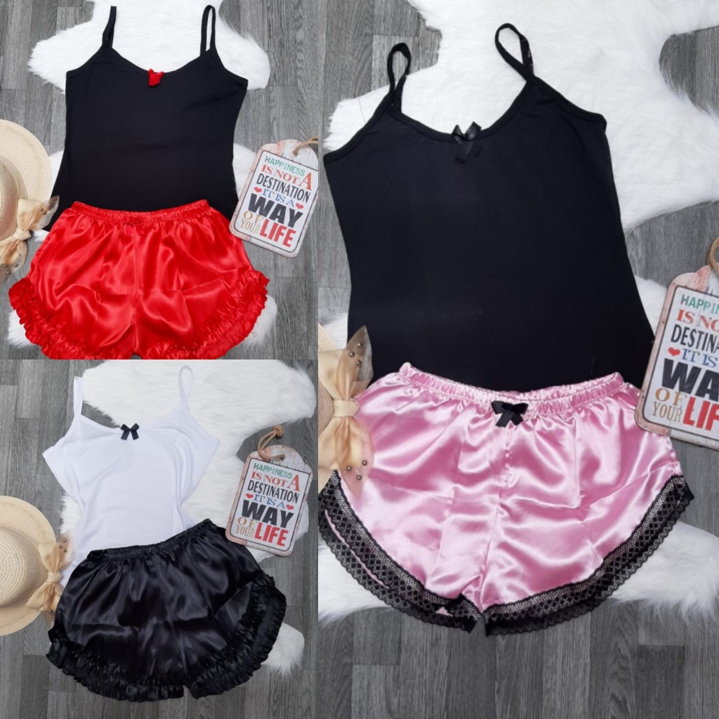 Pijama dama blusa y short Ben satin