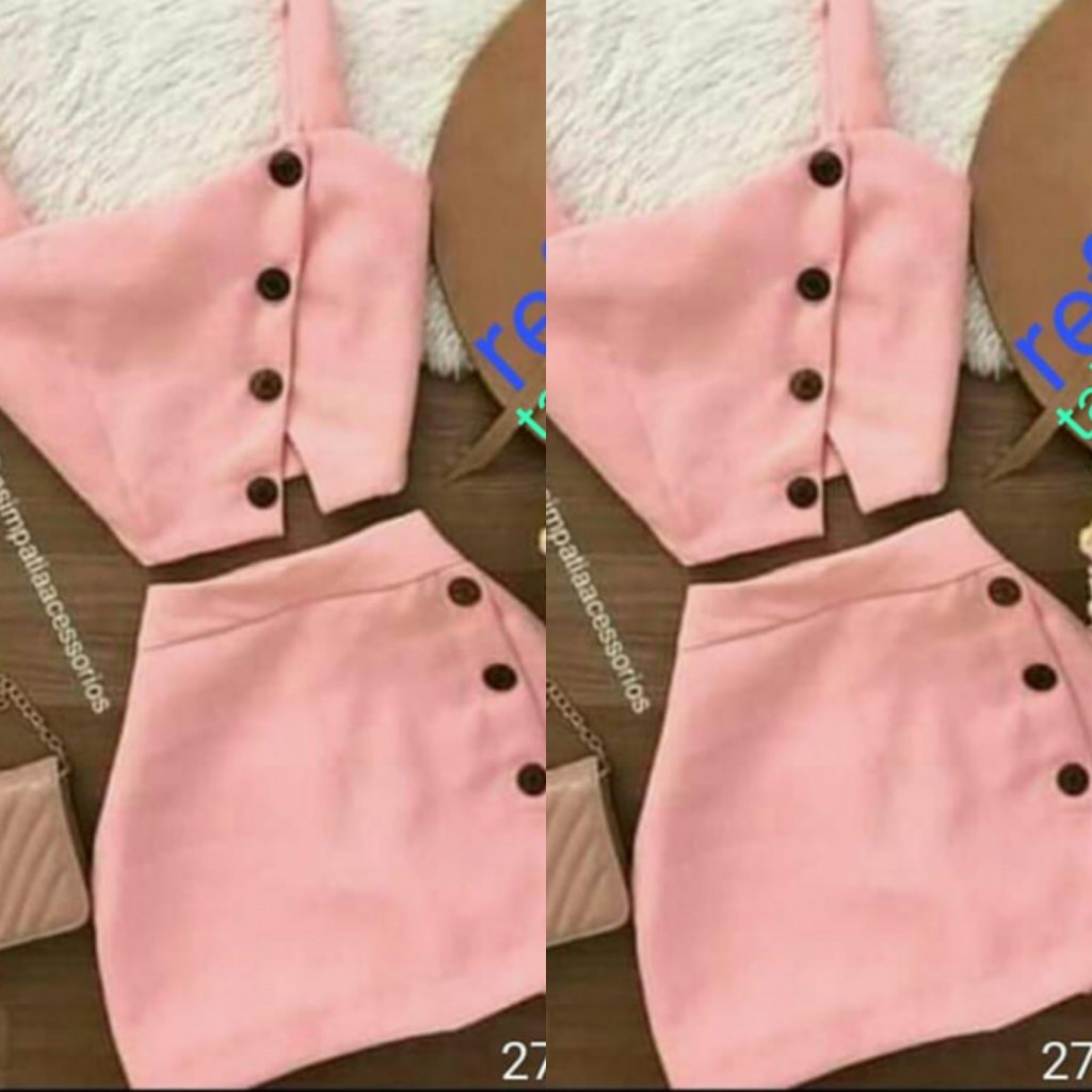 Conjunto dama blusa y falda ref 014