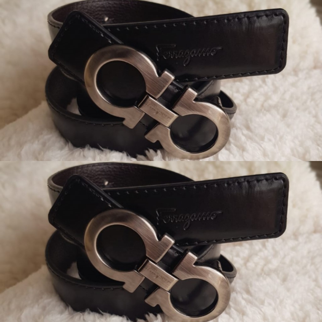 Cinturón Ferragamo ancha en cuero