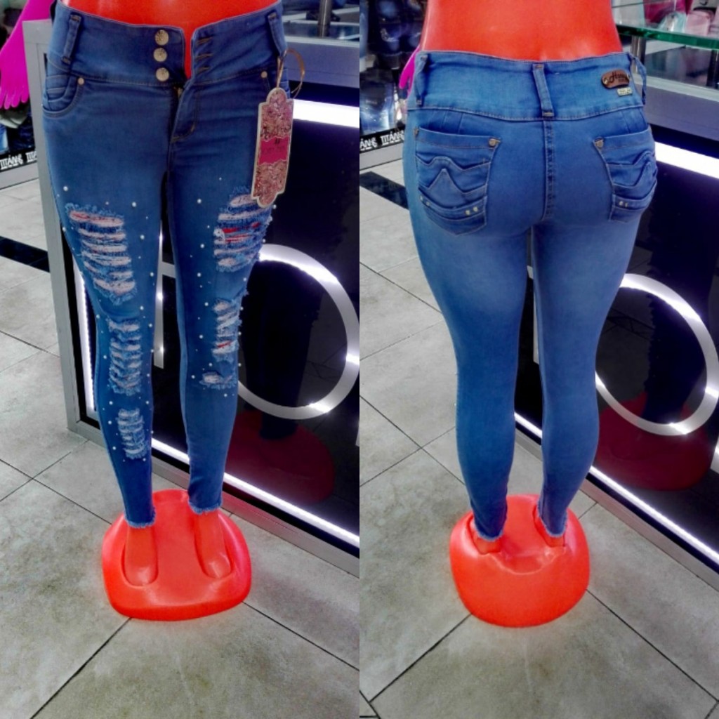 Jean dama tres botones de la talla 6 a la 16