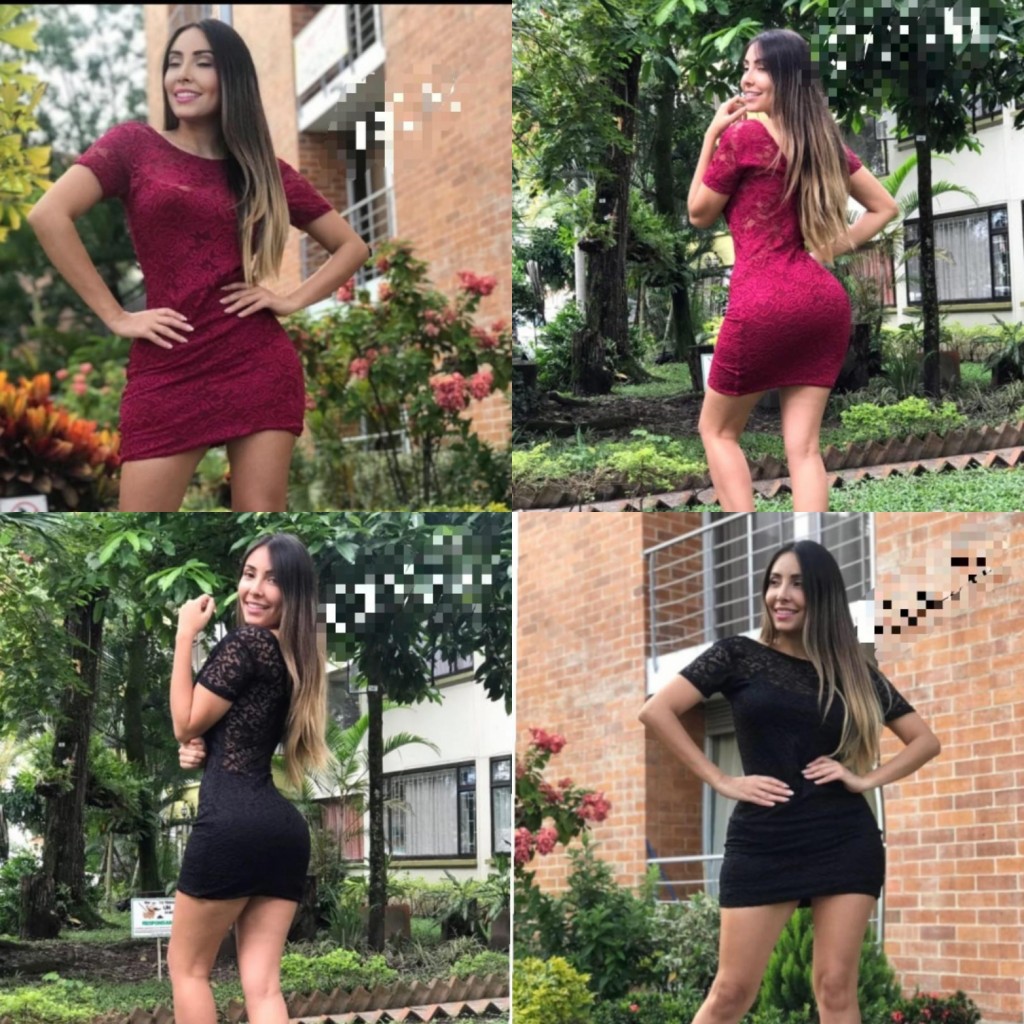 Vestido en encaje blonda dama