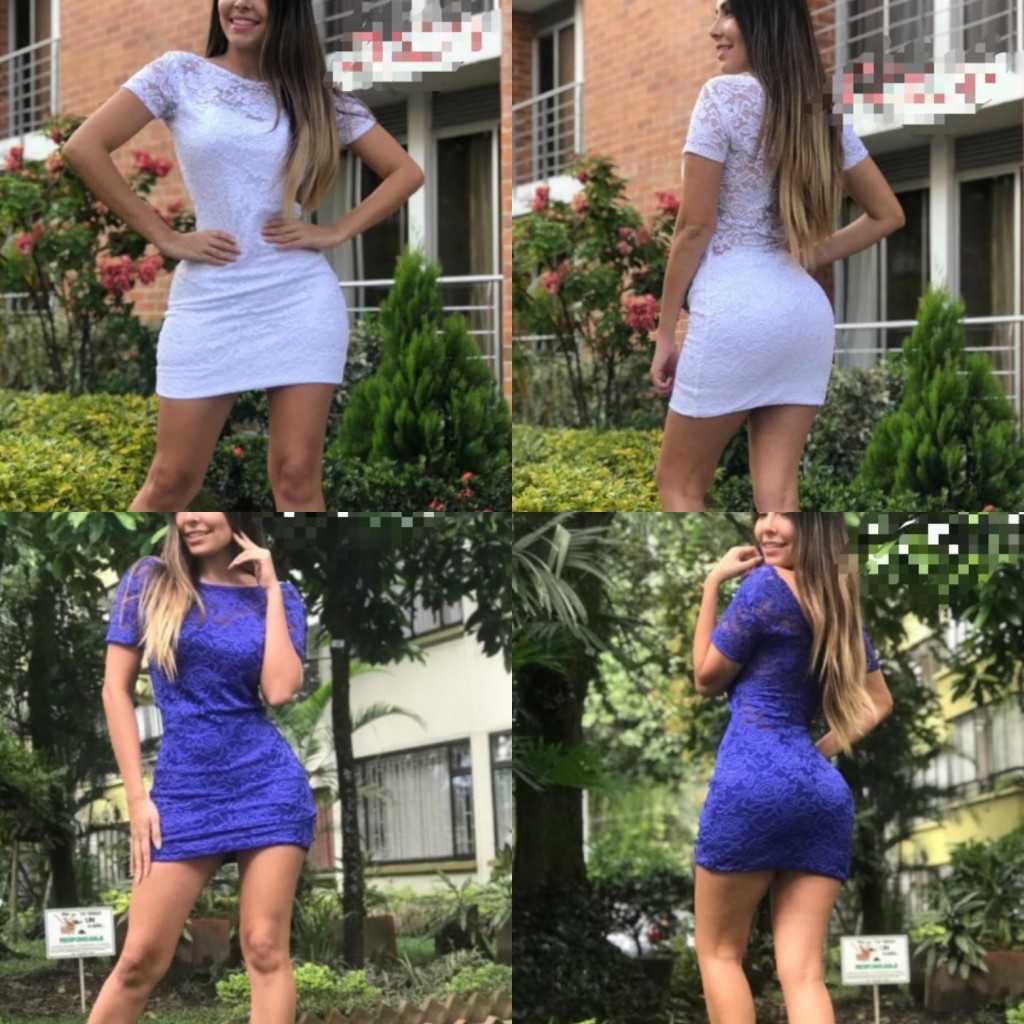 Vestido en encaje dama