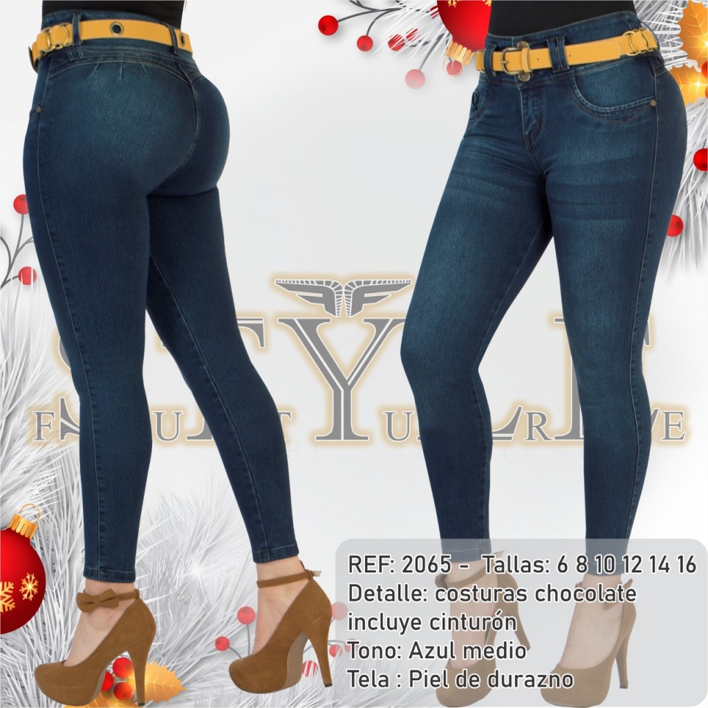 Jeans para dama, ref. 2065 / linea premium – Incluye correa.