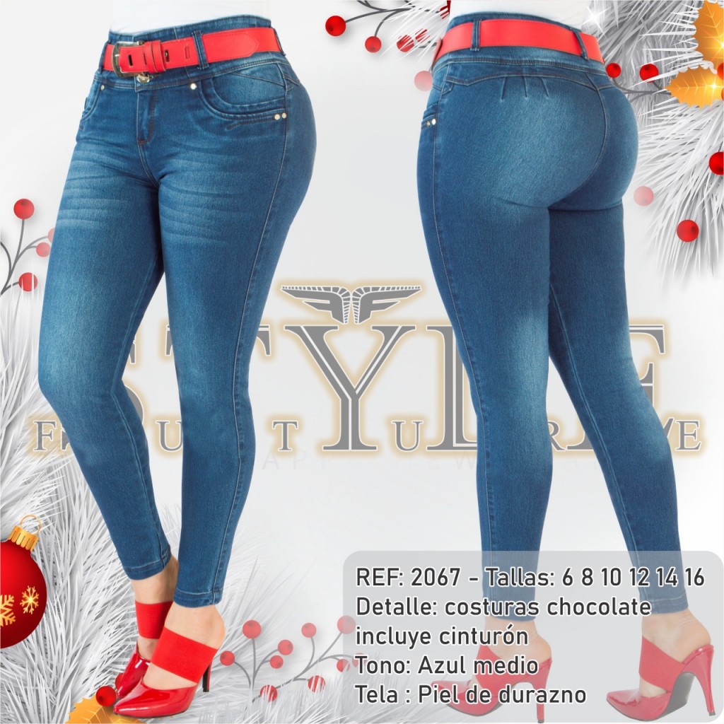 Jeans para dama, ref. 2067 / linea premiun – Incluye cinturón.