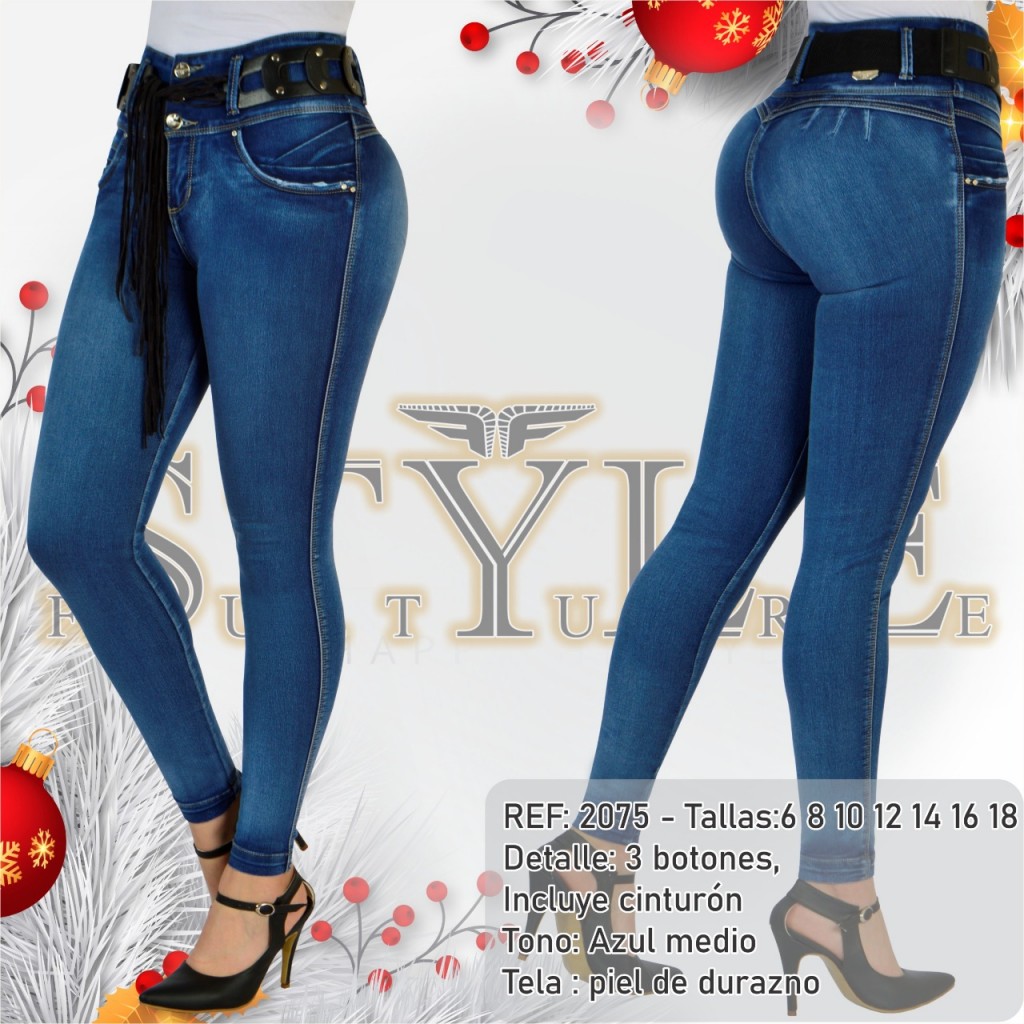 Jeans para dama, ref. 2075 / linea premium – Incluye cinturón.