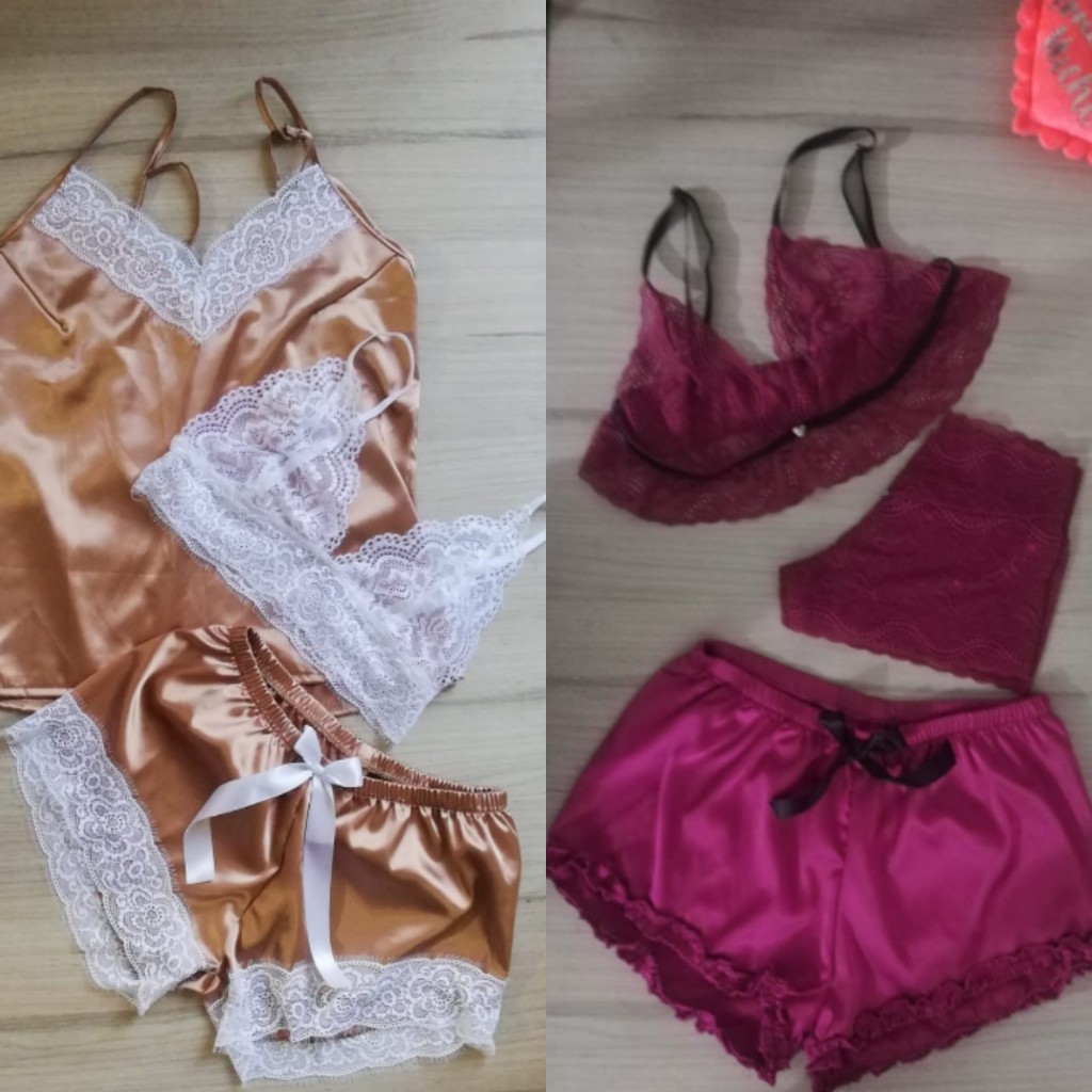 Pijama dama 3 piezas