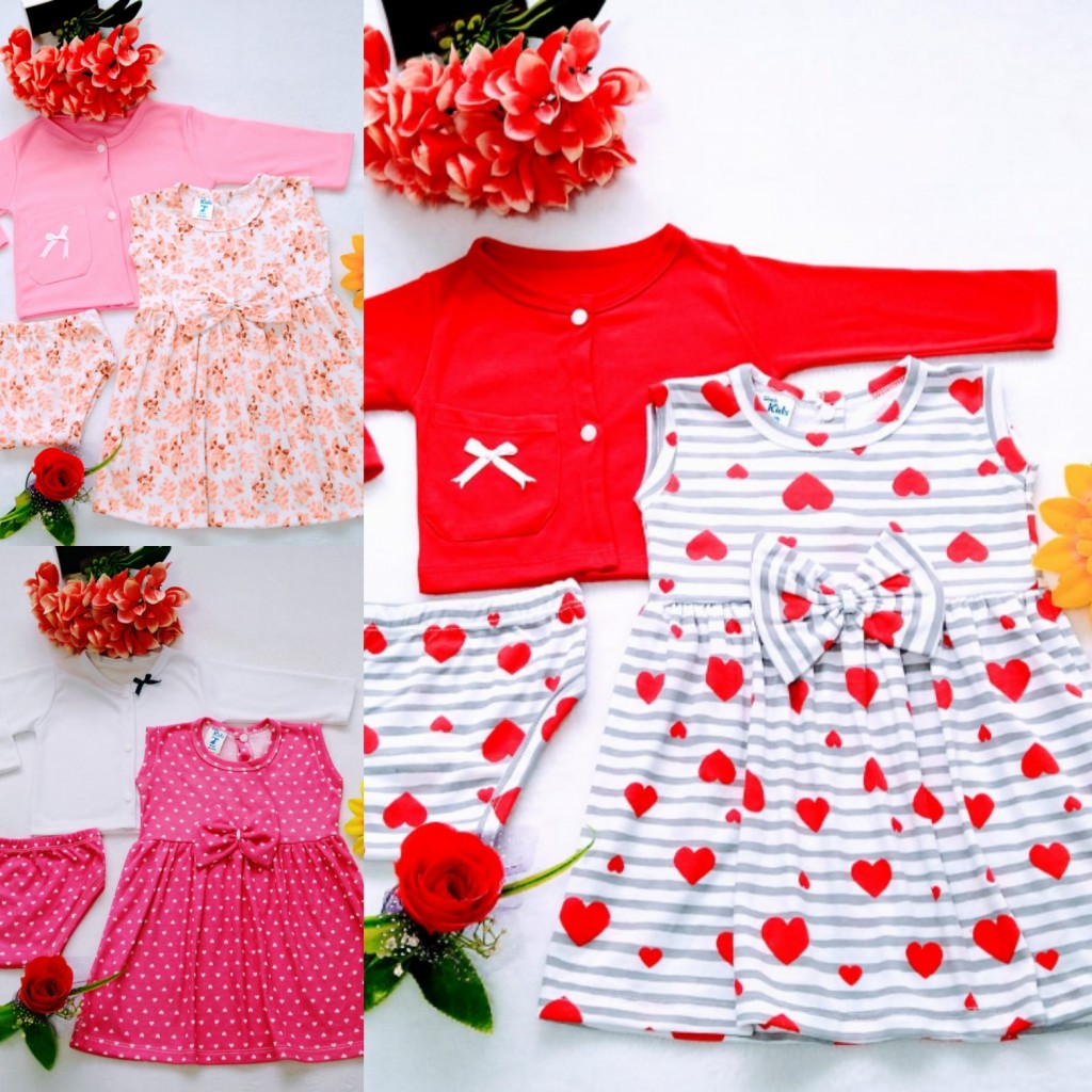 Conjunto vestido, saquito y panty de 0 a 6 meses bebe