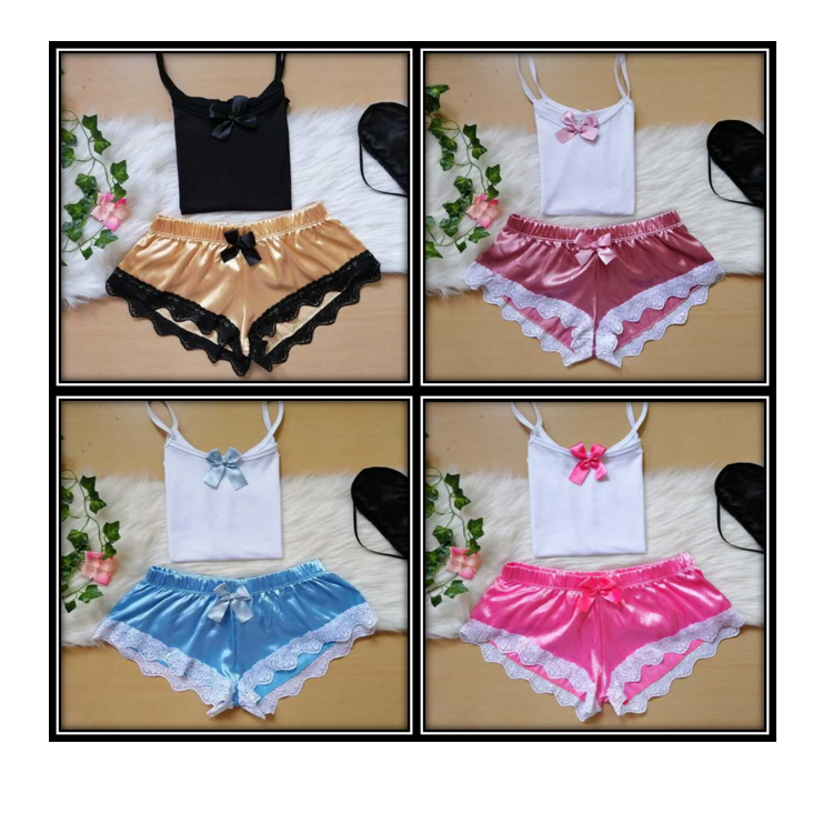 pijamas satin encaje