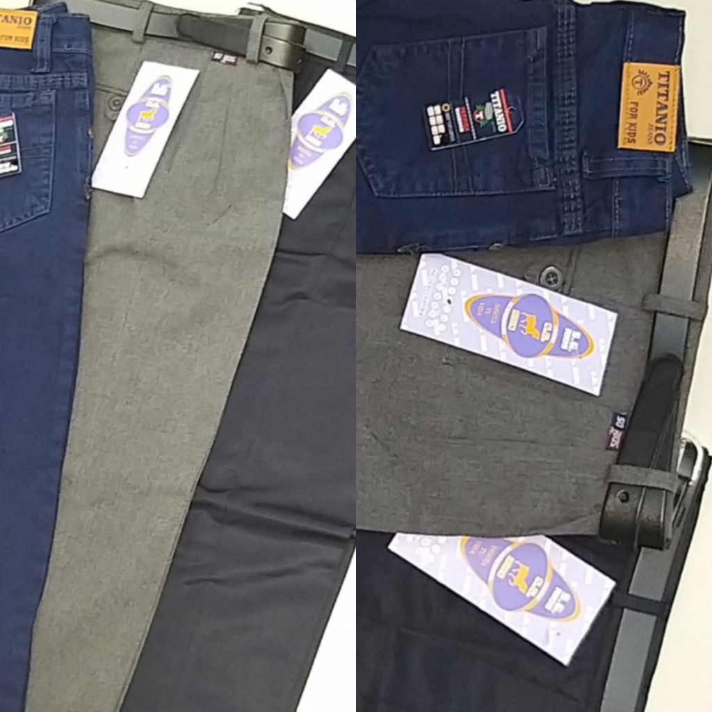 Pantalón colegial gabardina gris niño