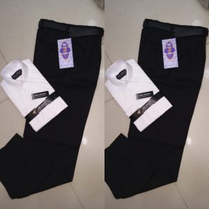 Pantalón colegial en lino negro niño
