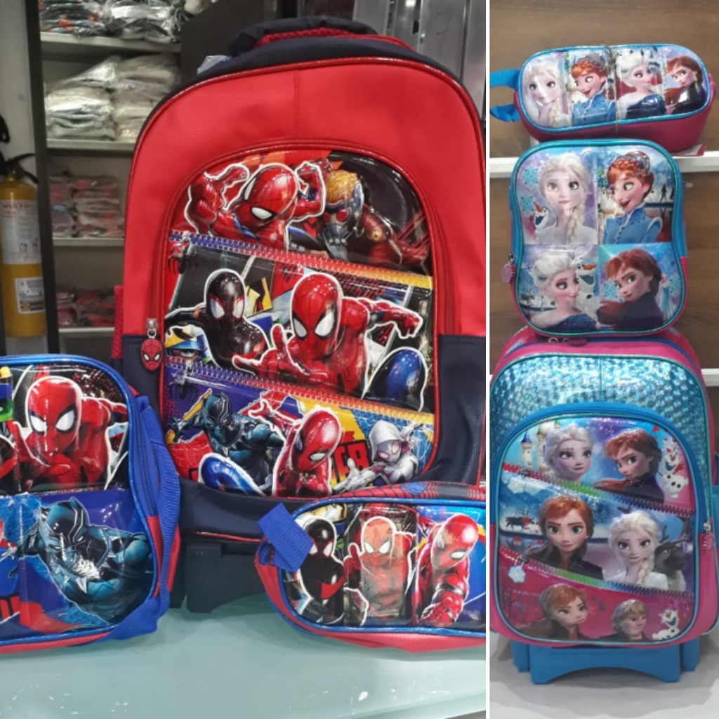 Set escolar morral, cartuchera y lonchera