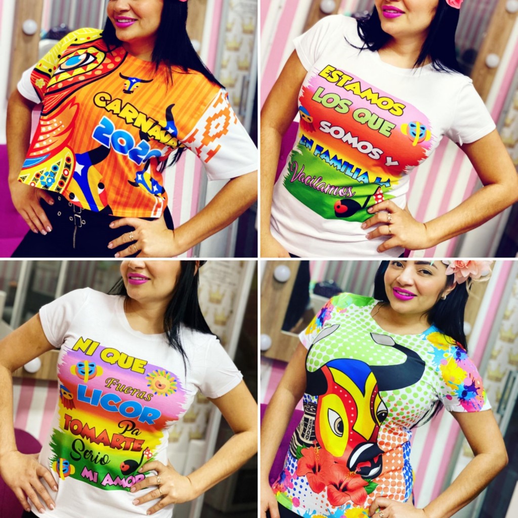 Duo Camiseta carnaval piel de durazno