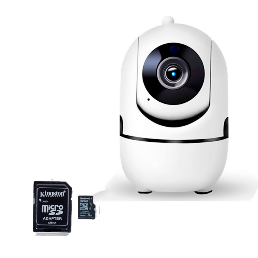 CÁMARA IP ROBÓTICA CON SEGUIMIENTO AUTOMÁTICO + MEMORIA MICRO SD 32 + INSTALACION