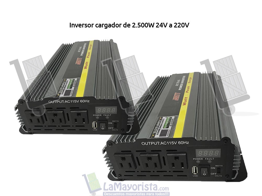 Inversor cargador de 2.500W 24V a 220V