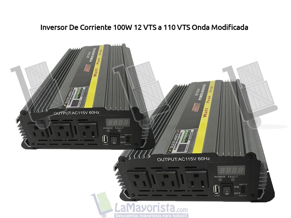 Inversor De Corriente 100W 12 VTS a 110 VTS Onda Modificada