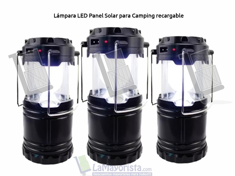 Lampara LED De Panel Solar Para Camping Recargable