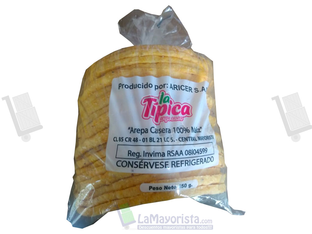 Arepa tela pequeña amarilla x 20 unidades