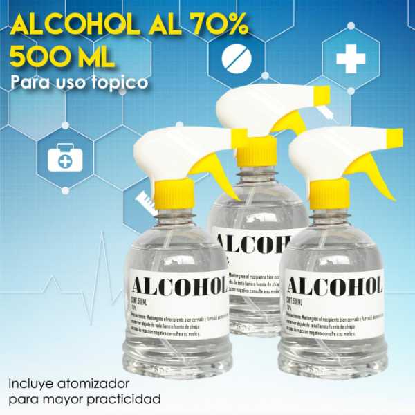 Alcohol Antiséptico al 70% 500ml