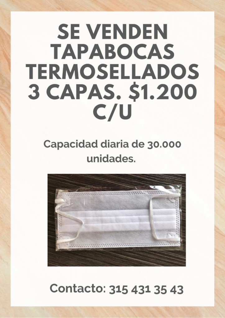 Tapabocas termosellado