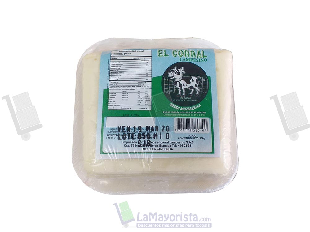 Queso tipo mozarella x 16 lonchas 400G