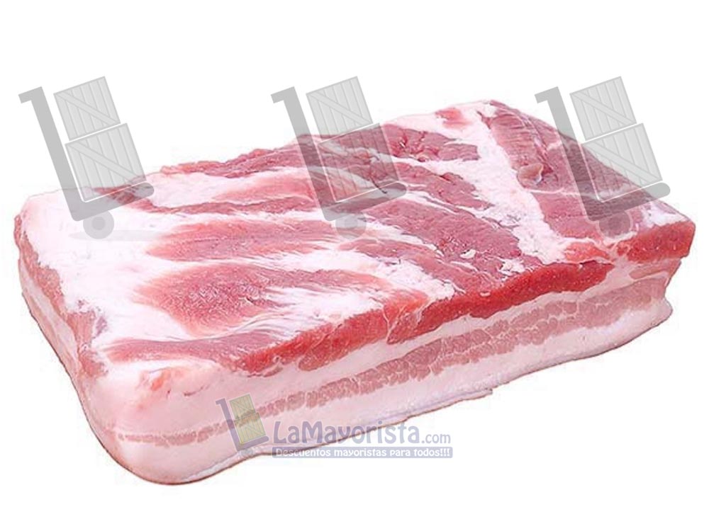 Tocino carnudo de la carnisseria porcionado