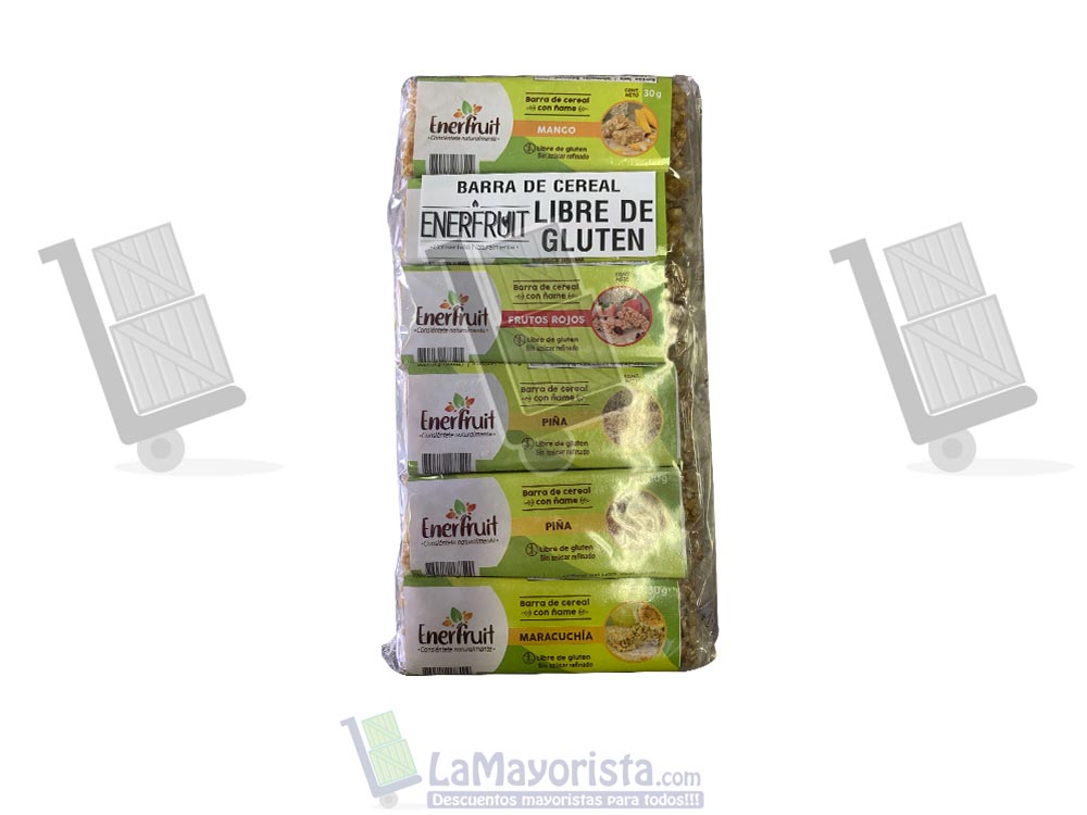 barra de cereal libre de gluten 12 unid enerfruit