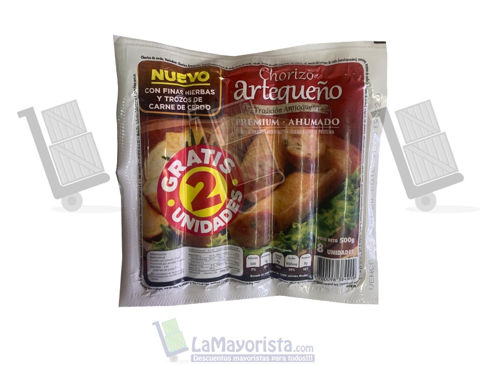 chorizo fricar artequeño 8unid