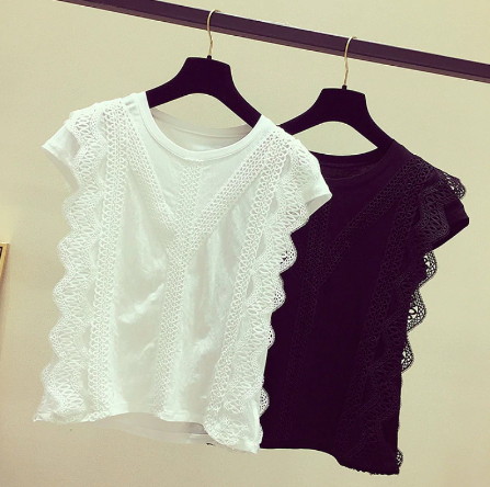 Blusa para mujer encaje Patchwork blanca Talla M/L  cod 8