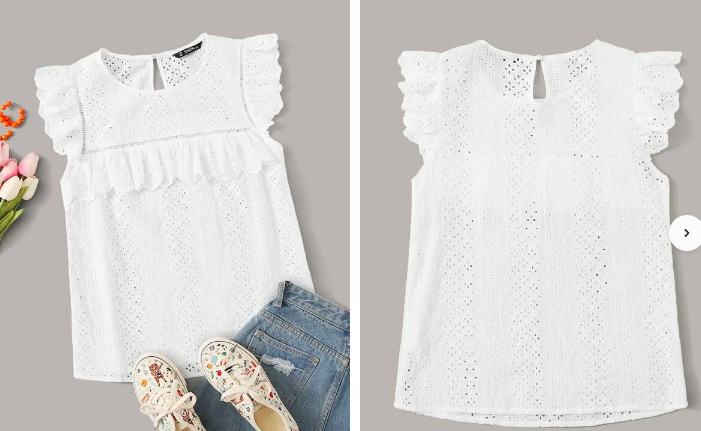 Top schiffy de sisa fruncido de espalda con abertura de ojo Talla S cod 41-42
