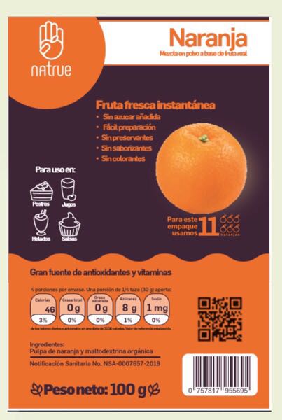 Naranja 100% Natural en polvo Natrue