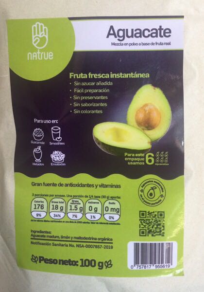 Aguacate en Polvo /Guacamole Natrue