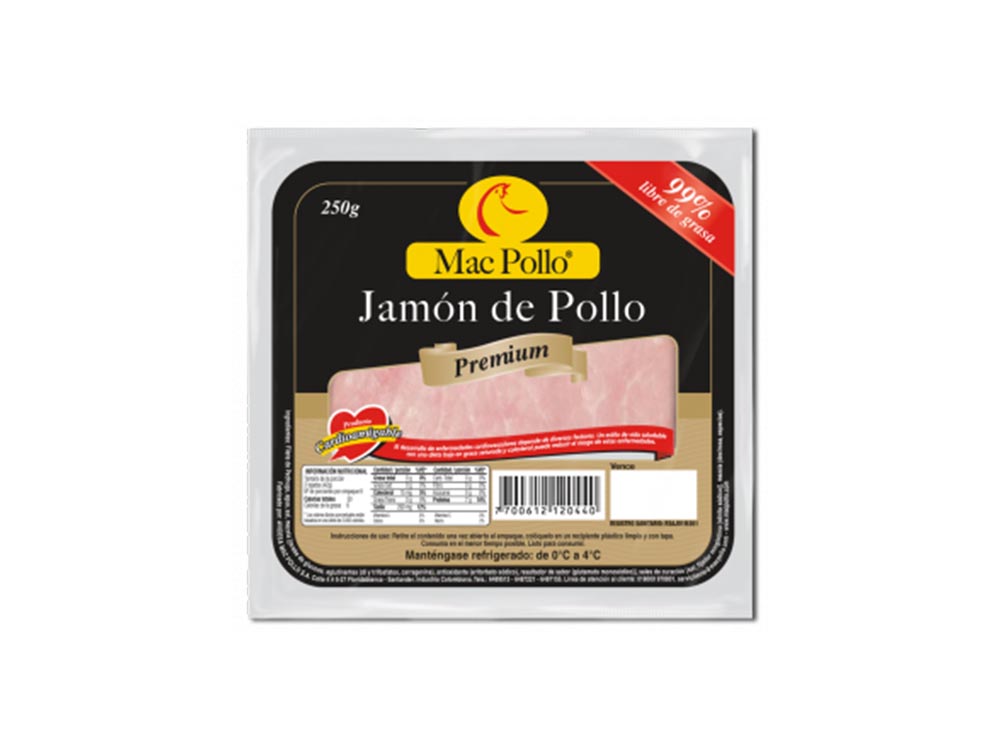 Jamon de pollo premium x 250 gr