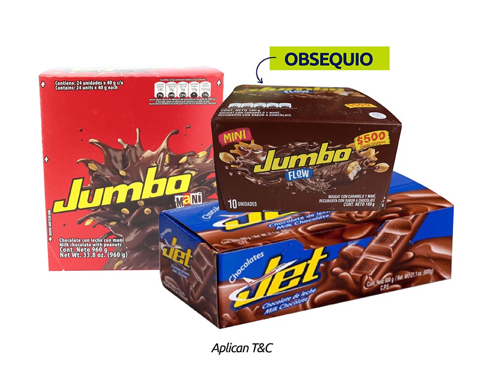 Jumbo 40 gr x24 +Jet #1 x50 und. Gratis Jumbo flow mini x10