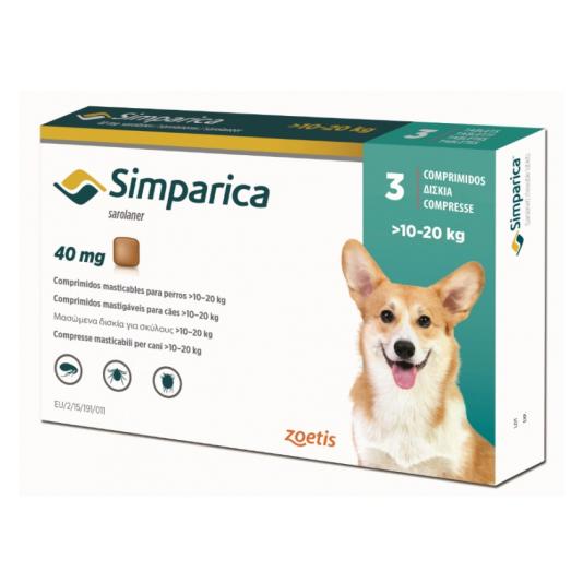Simparica 10 - 20 Kg 40 Mg x 3 Tab