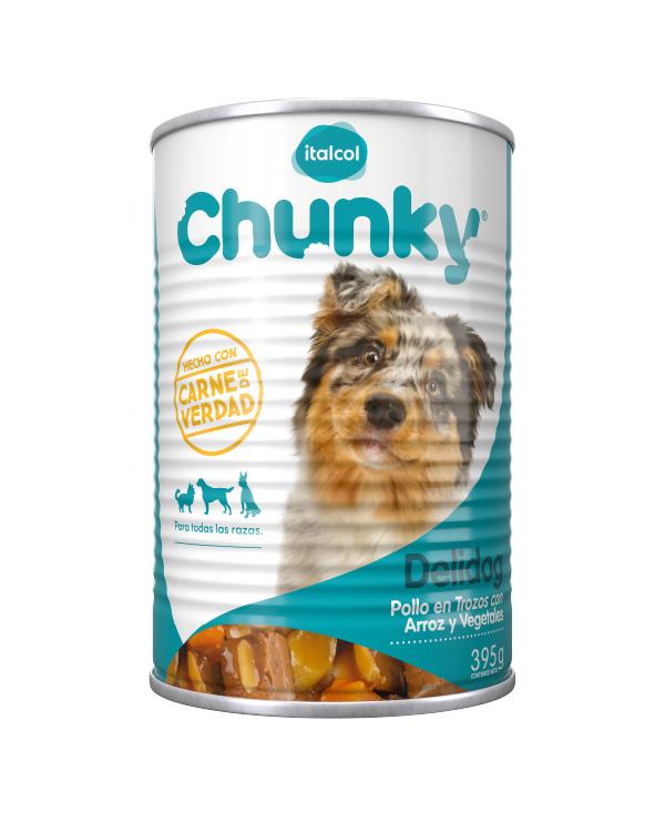 Chunky Delidog trozos de pollo lata 395 gr
