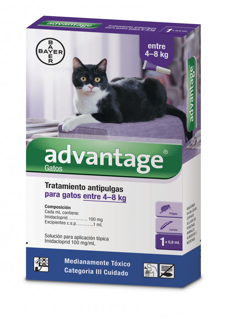 Advantage Gatos Pipeta x 0.8 ml (4 - 8 kg)