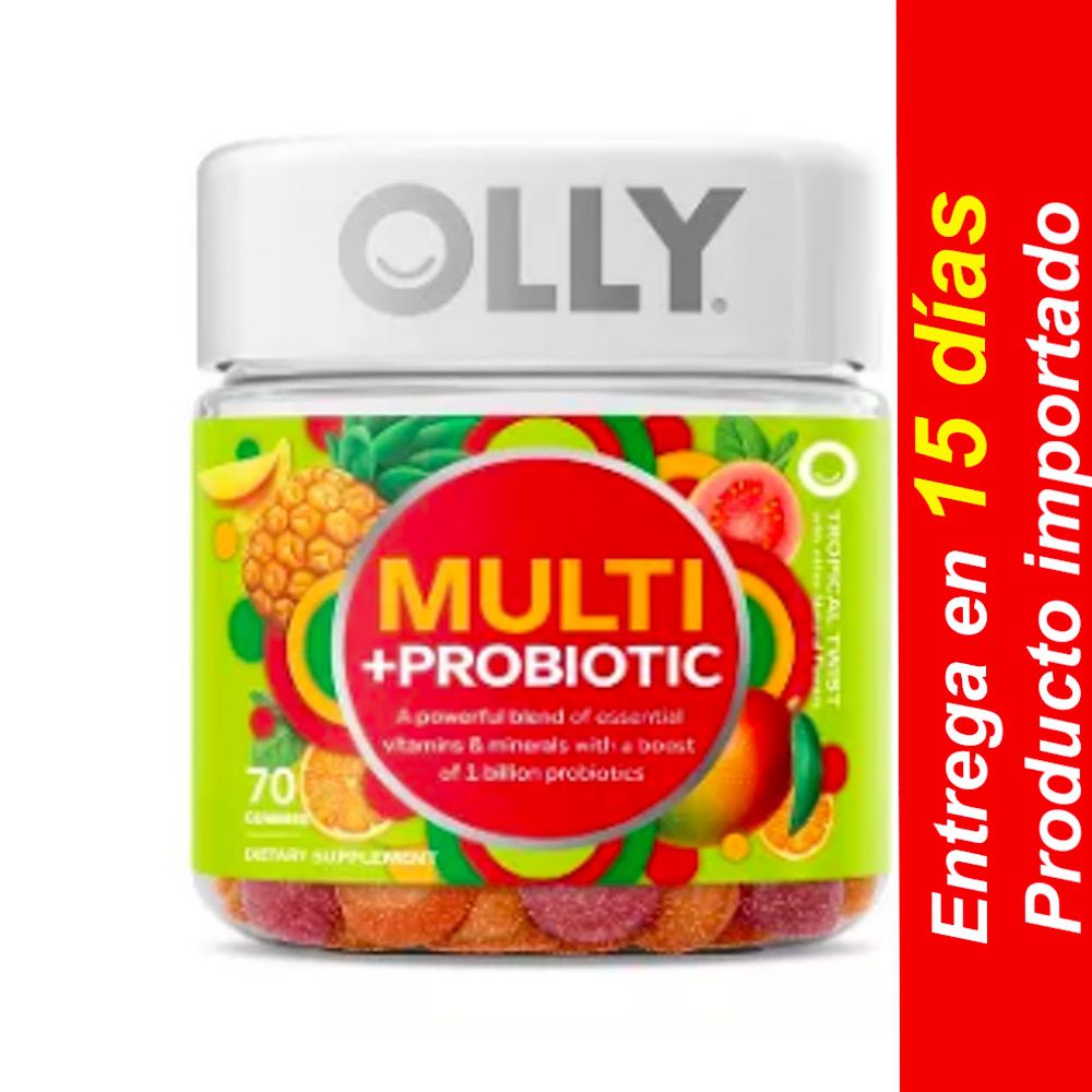 Suplemento de goma OLLY Adult Multi + Probiotic - 70u- entrega 15 dias