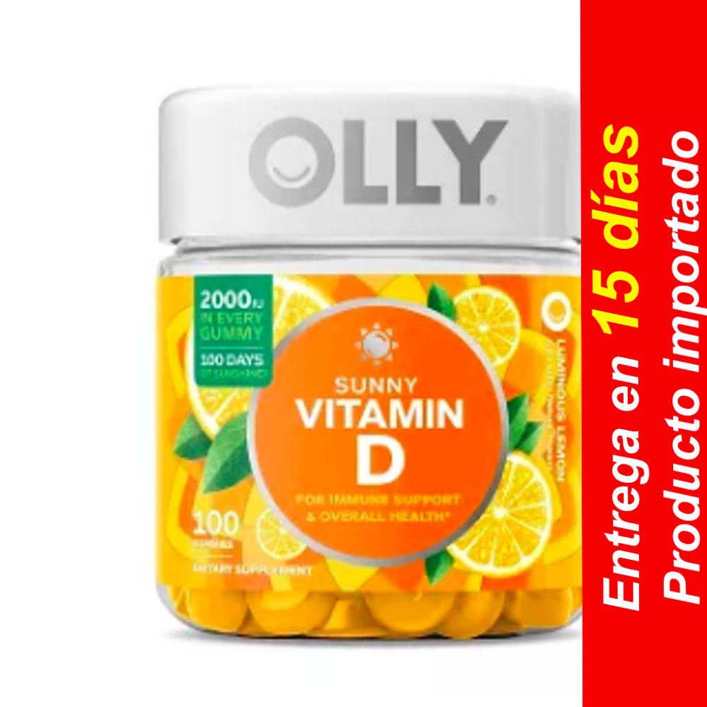 Gomitas Suplemento Dietético de Vitamina D Olly Sunny – Limón Luminoso – 100u- Entrega 15 dias